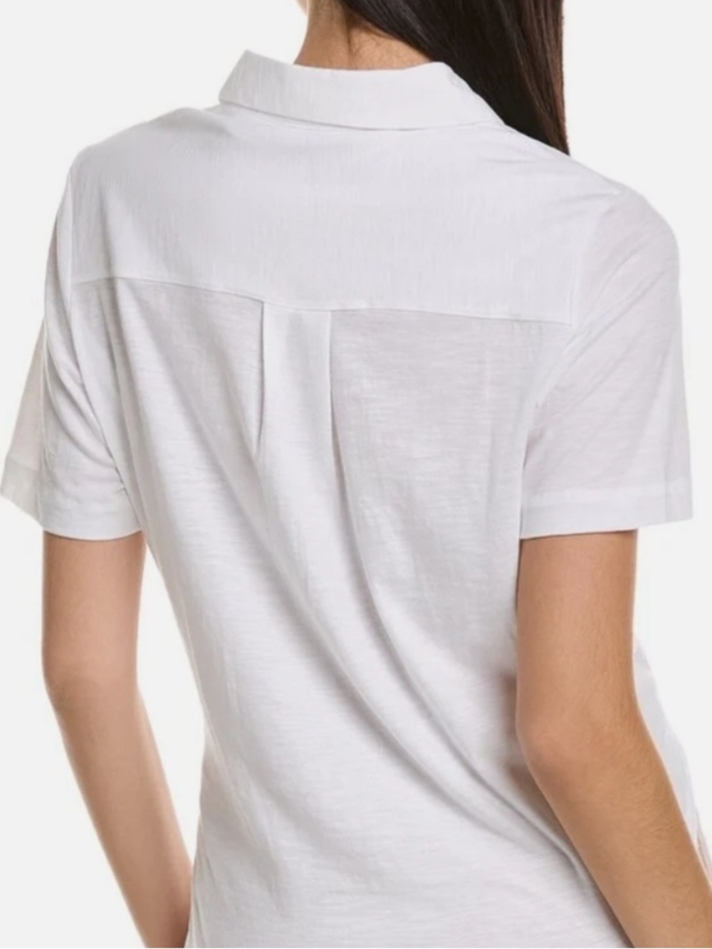 Theory 100% Cotton White Short Sleeve Tie Front Button Down Shirt Size M - Picture 3 of 7